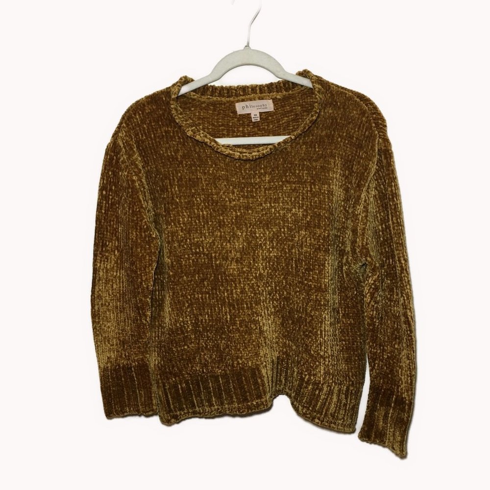 Philosophy Republic Cropped Chenille Sweater Size XS